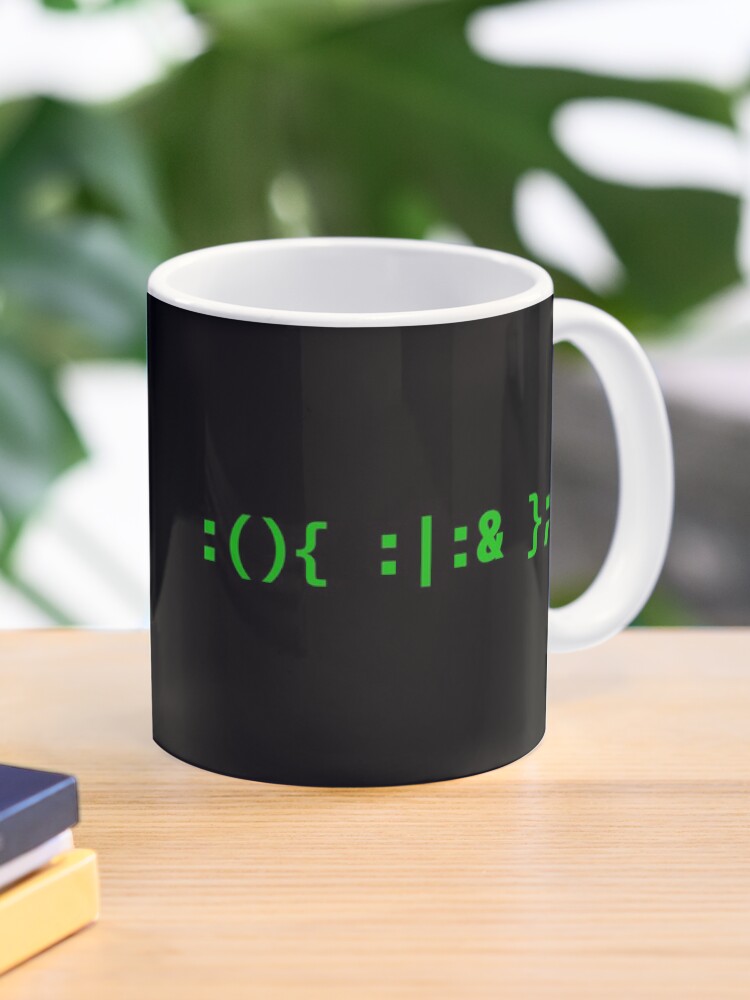 Thumbnail 1 of 6, Coffee Mug, Bash Fork Bomb - Green Text Design for Command Line Hackers designed and sold by geeksta.
