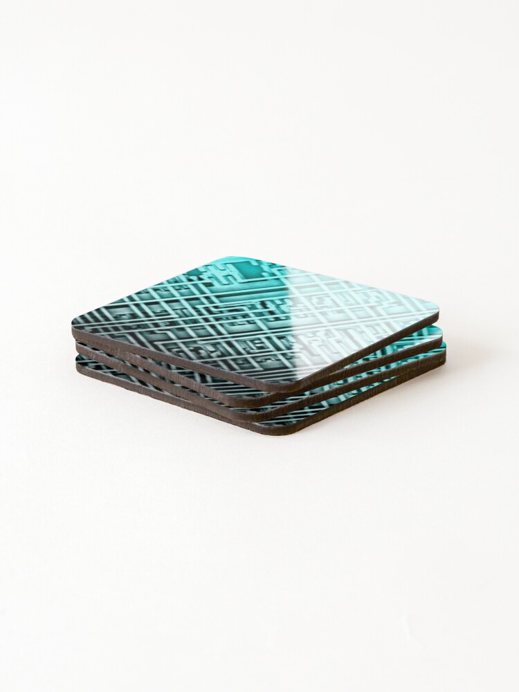Thumbnail 4 of 5, Coasters (Set of 4), Microchip Pattern designed and sold by Artistability.