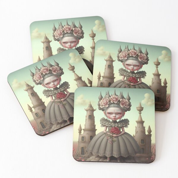 Item preview, Little devil doll girl in a surreal landscape designed and sold by ladarkepoque.
