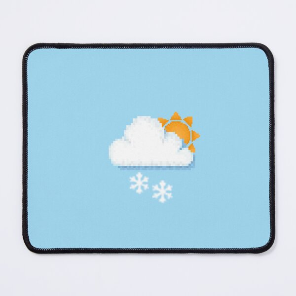Item preview, Retro Snowy Sun Cloud Pixel Weather Icon designed and sold by 8BitTrip.
