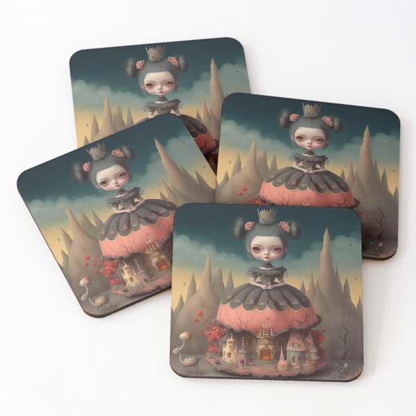 Item preview, Little devil doll girl in a surreal landscape designed and sold by ladarkepoque.