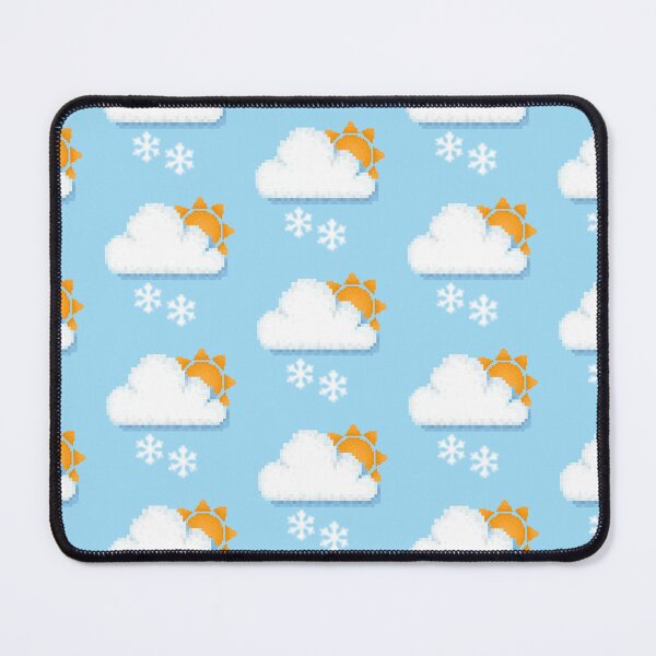 Item preview, Retro Snowy Sun Cloud Pixel Weather Icon designed and sold by 8BitTrip.