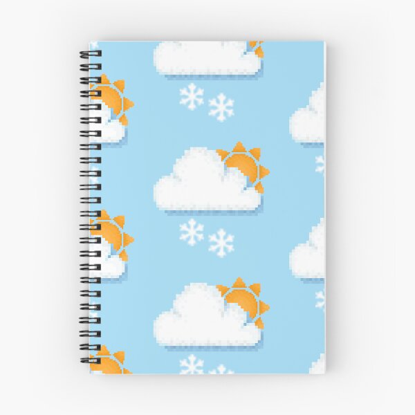 Item preview, Retro Snowy Sun Cloud Pixel Weather Icon designed and sold by 8BitTrip.