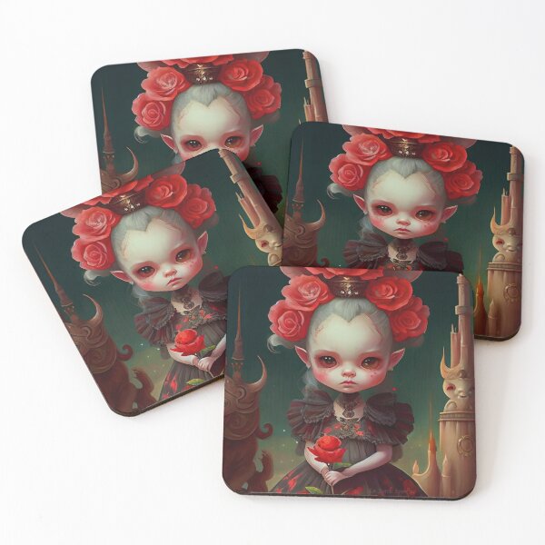 Item preview, Little devil doll girl in a surreal landscape designed and sold by ladarkepoque.