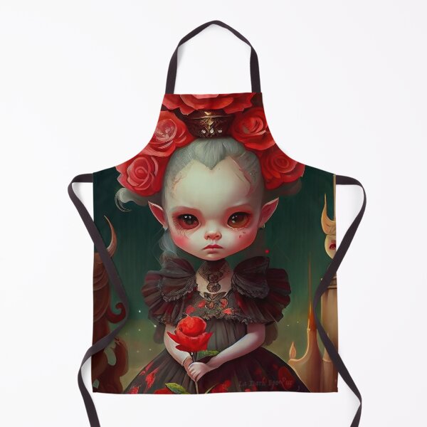 Item preview, Little devil doll girl in a surreal landscape designed and sold by ladarkepoque.