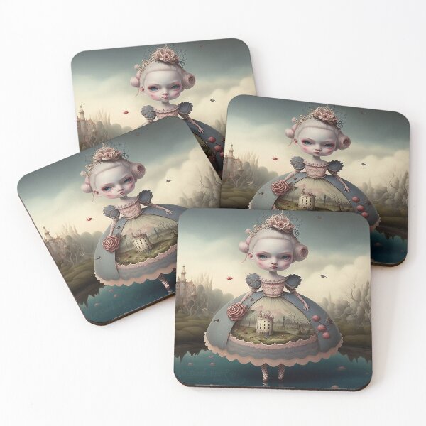 Item preview, Little devil doll girl in a surreal landscape designed and sold by ladarkepoque.