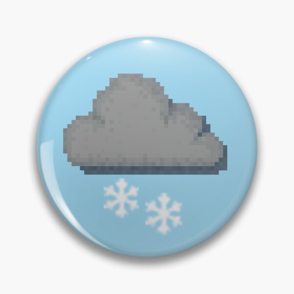 Item preview, Retro Snowy Gloomy Cloud Pixel Weather Icon designed and sold by 8BitTrip.