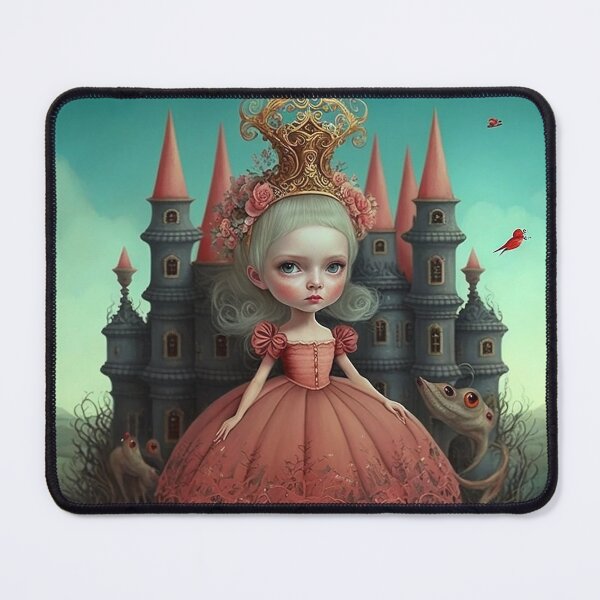 Item preview, Little devil doll girl in a surreal landscape designed and sold by ladarkepoque.