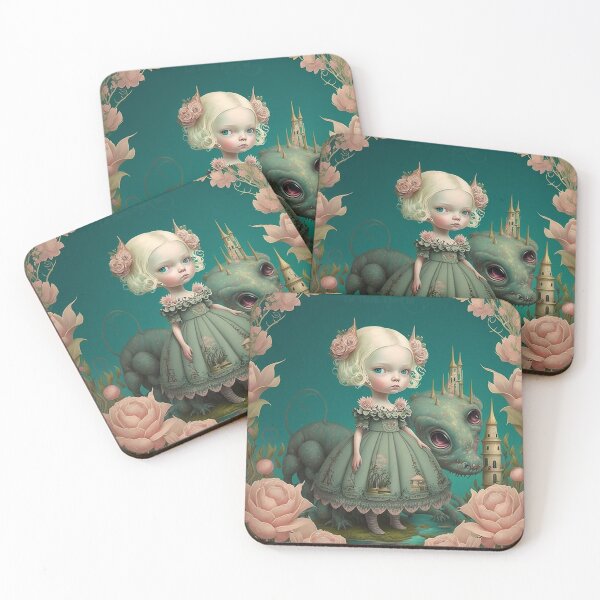 Item preview, Little devil doll girl in a surreal landscape designed and sold by ladarkepoque.