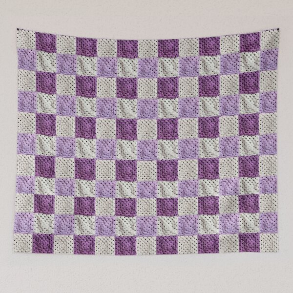 Item preview, Crochet Granny Square Pattern-Purple Cream designed and sold by Sasidenidesign.