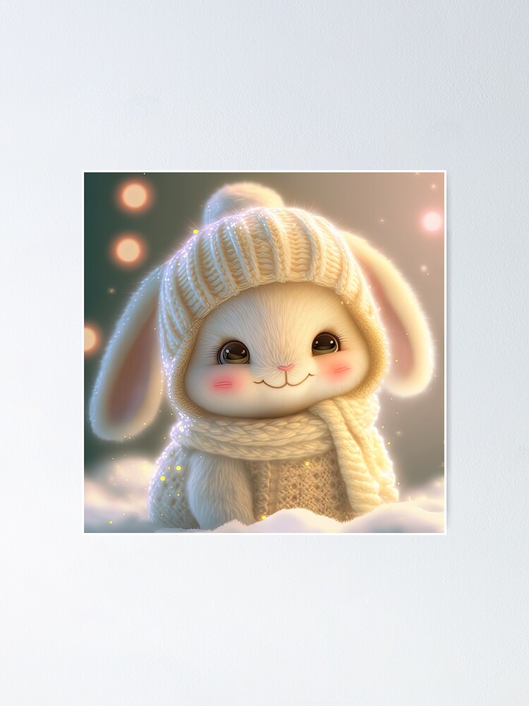 Cute Rabbit Wearing Winter Clothes