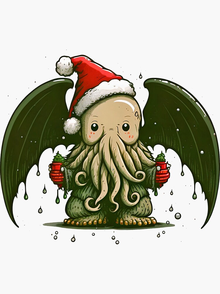 &ldquo;Cthulhu Santa in Cute Style&rdquo; Sticker for Sale by MattBodz | Redbubble