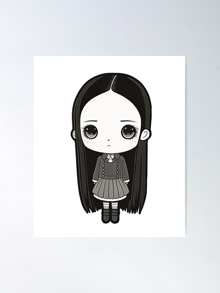 Kawaii Wednesday Addams - Wednesday Addams - Posters and Art