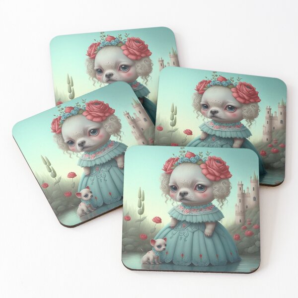Item preview, Little devil doll dog in a surreal landscape designed and sold by ladarkepoque.