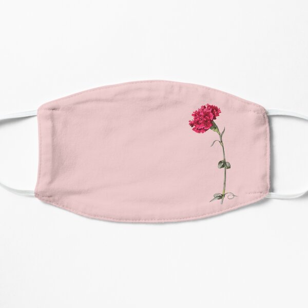Single Stem Red Carnation Isolated Flat Mask