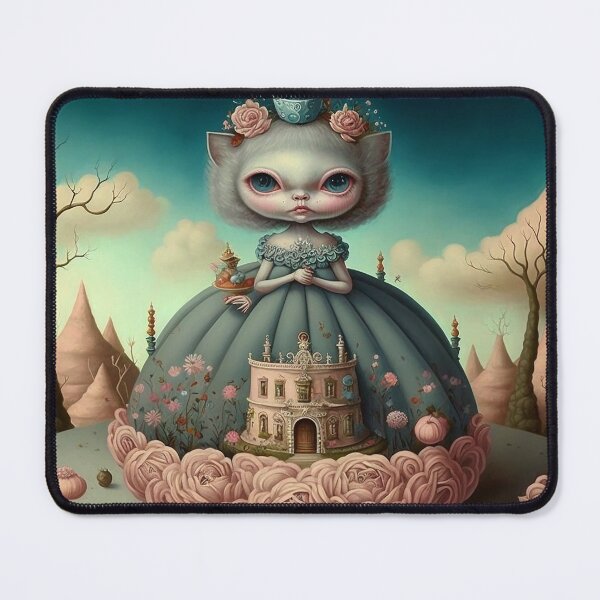 Item preview, Little devil doll Princess cat in a surreal landscape designed and sold by ladarkepoque.