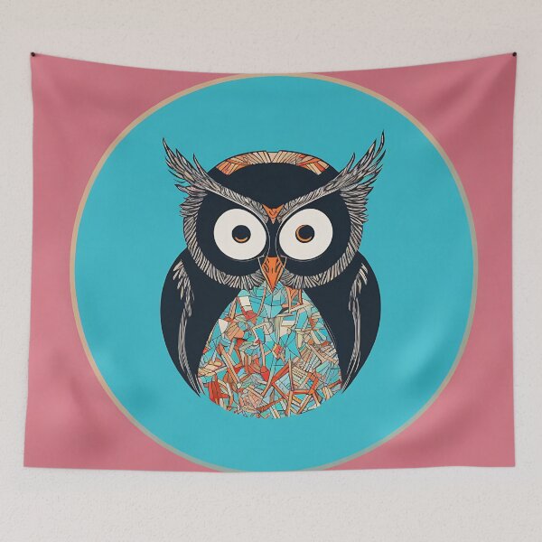 Item preview, Owl logo, geometric, vector, symmetrical, minimalism designed and sold by DrawItOnce.