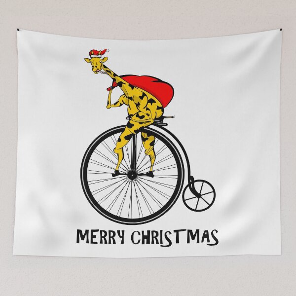 Item preview, Giraffe Riding A Bike Christmas designed and sold by piedaydesigns.
