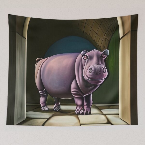 Item preview, Hippo in a Hallway designed and sold by AltenborgMedia.