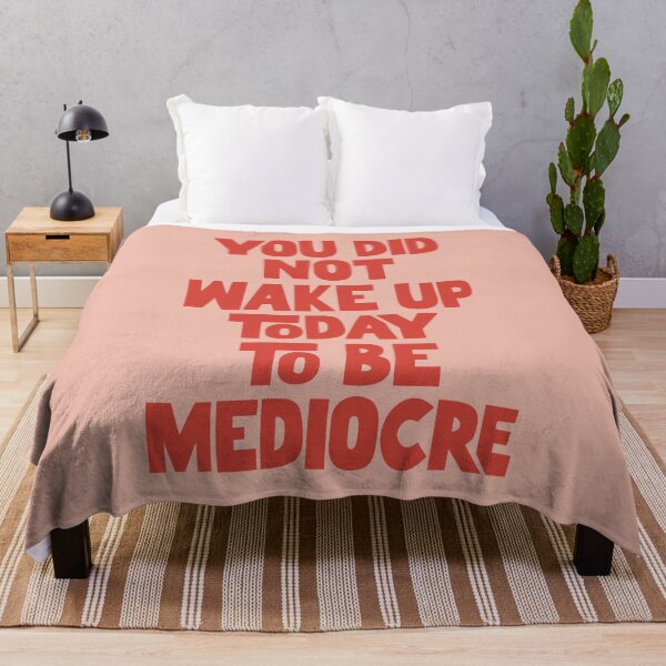 Item preview, You Did Not Wake Up Today to Be Mediocre inspirational typography design by The Motivated Type in red and peach designed and sold by MotivatedType.
