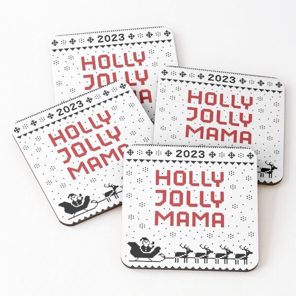 Item preview, holly jolly mama ugly pixel patten black 2023 designed and sold by Fash Trendz.