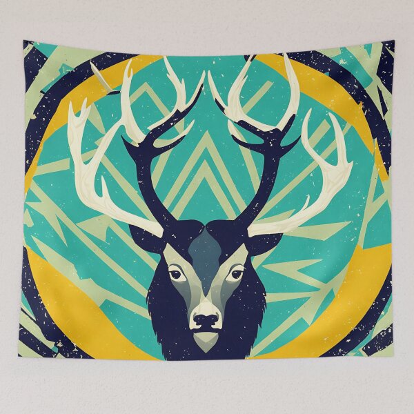 Item preview, Elk lizard logo, geometric, vector, symmetrical designed and sold by DrawItOnce.