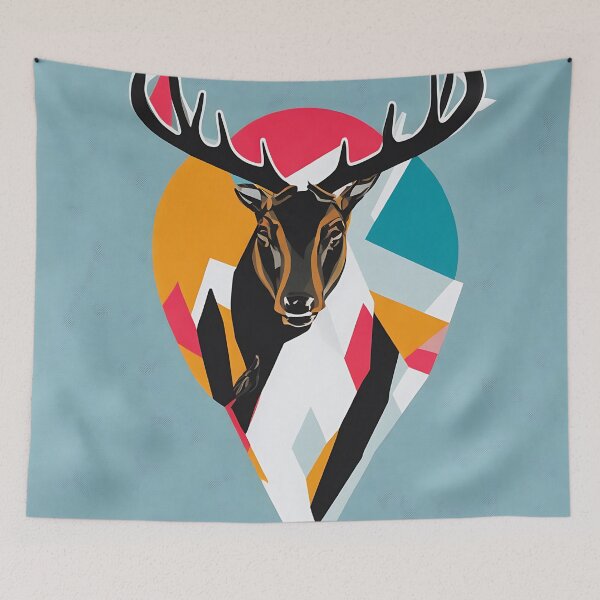 Item preview, Elk lizard logo, geometric, vector, symmetrical designed and sold by DrawItOnce.
