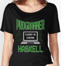 Retro Programmer Design Fluent in Coding Haskell Women's Relaxed Fit T-Shirt