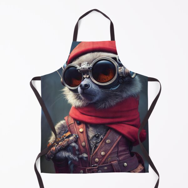 Item preview, Lemur with a pirate style with red scarf and aviator eyeglasses designed and sold by MimozaStudio.
