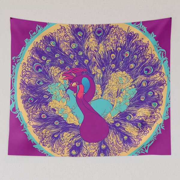 Item preview, Peacock logo, geometric, vector, symmetrical, minimalism designed and sold by DrawItOnce.