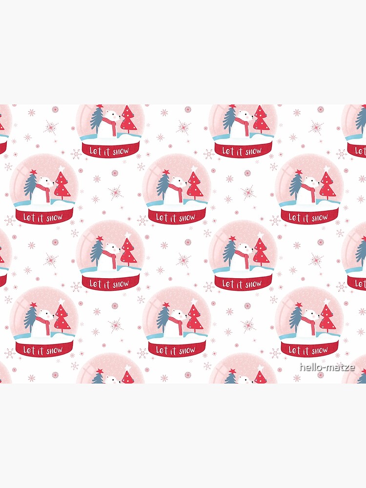 Thumbnail 5 von 5, Napfunterlage, Polar bear in a pink snow globe designt und verkauft von hello-matze.