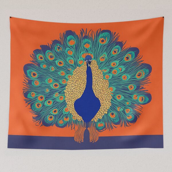 Item preview, Peacock logo, geometric, vector, symmetrical, minimalism designed and sold by DrawItOnce.