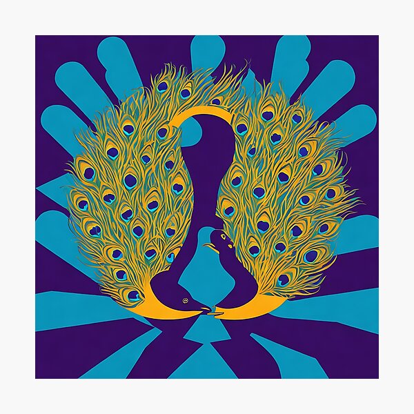 Item preview, Peacock logo, geometric, vector, symmetrical, minimalism designed and sold by DrawItOnce.