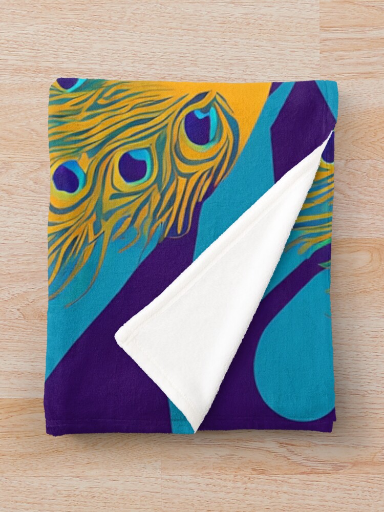 Imagen 3 de 6, Manta con la obra Peacock logo, geometric, vector, symmetrical, minimalism, diseñada y vendida por DrawItOnce.