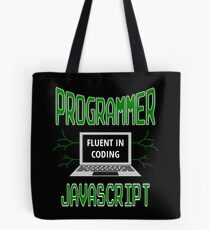Retro Programmer Design Fluent in Coding JavaScript Tote Bag