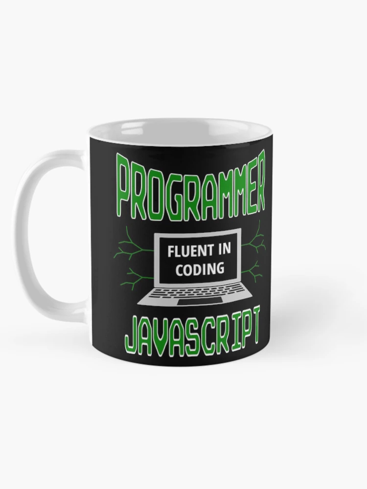 Thumbnail 5 of 6, Coffee Mug, Retro Programmer Design Fluent in Coding JavaScript designed and sold by geeksta.