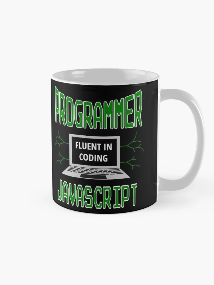 Thumbnail 3 of 6, Coffee Mug, Retro Programmer Design Fluent in Coding JavaScript designed and sold by geeksta.