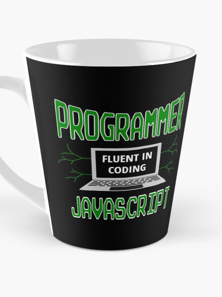 Thumbnail 3 of 4, Coffee Mug, Retro Programmer Design Fluent in Coding JavaScript designed and sold by geeksta.