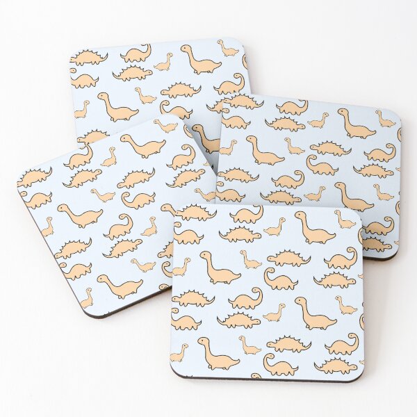 Item preview, Cute Yellow Dinosaurs With Baby Dinos Pattern On A Soft Pastel Blue Background For Dino Lovers  designed and sold by Kodexstore.