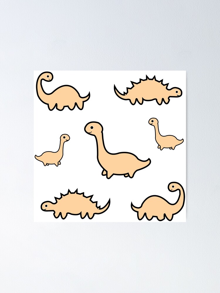"Cute Yellow Dinosaurs With Baby Dinos Pattern On A Soft Pastel Blue