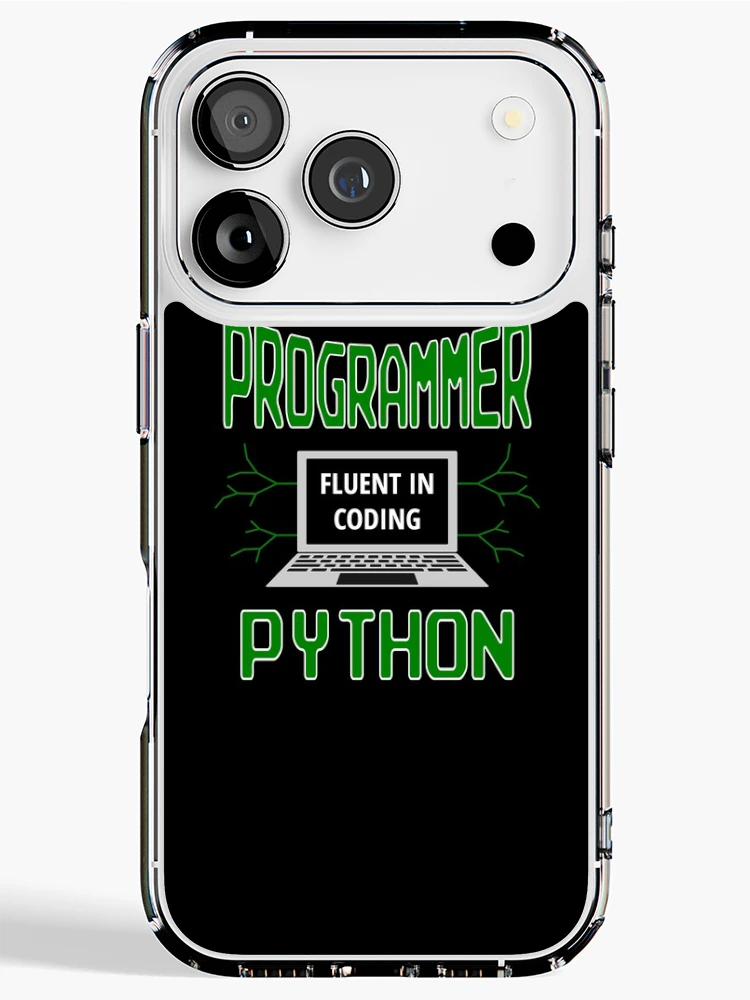 Thumbnail 1 of 5, iPhone Case, Retro Programmer Design Fluent in Coding Python designed and sold by geeksta.