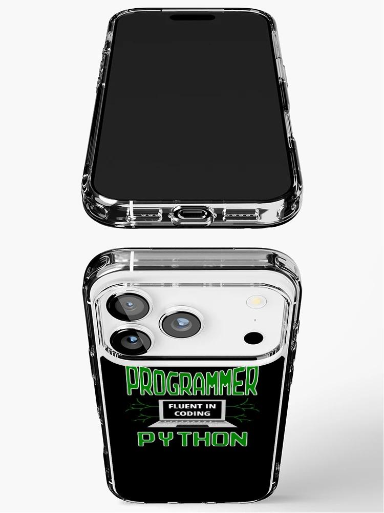 Thumbnail 3 of 5, iPhone Case, Retro Programmer Design Fluent in Coding Python designed and sold by geeksta.