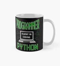 Retro Programmer Design Fluent in Coding Python Mug