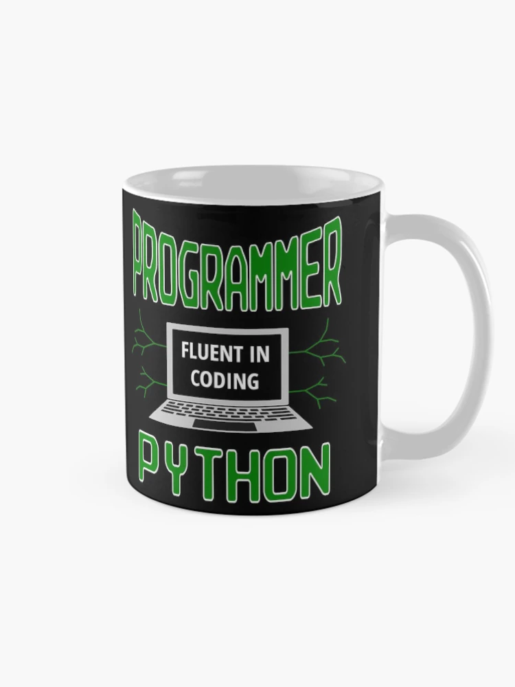 Thumbnail 3 of 6, Coffee Mug, Retro Programmer Design Fluent in Coding Python designed and sold by geeksta.