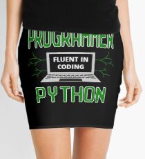 Retro Programmer Design Fluent in Coding Python Mini Skirt