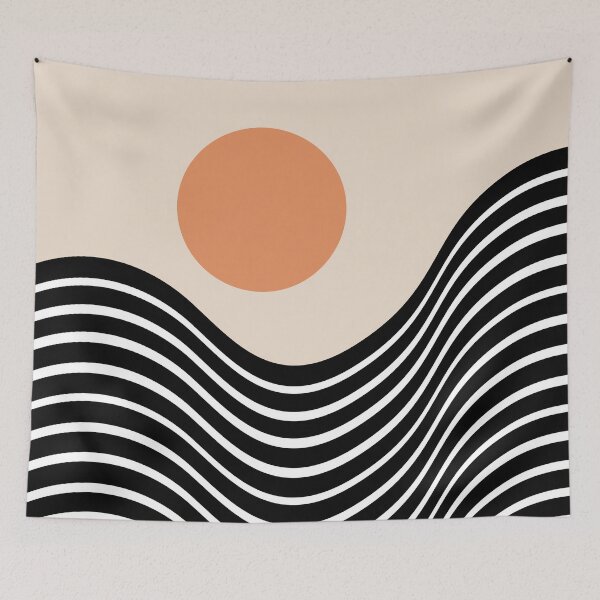 Item preview, Black and white sea waves designed and sold by BattaAnastasia.