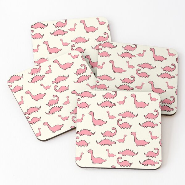Item preview, Cute Bright Pink Dinosaurs With Baby Dinos Pattern On A Soft Pastel Yellow Background For Dino Lovers  designed and sold by Kodexstore.