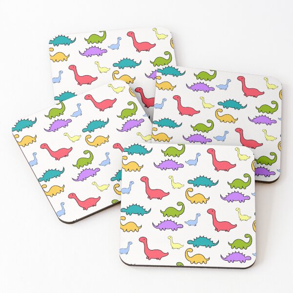 Item preview, Cute Bright Colorful Dinosaurs With Baby Dinos Pattern On A White Background For Dino Lovers  designed and sold by Kodexstore.