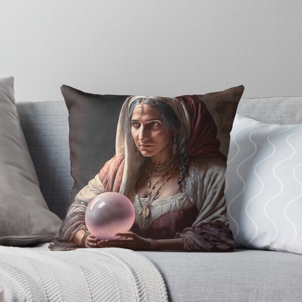 Item preview, fotune plate, magic, spirituality, tarot, crystal ball, pink, aesthetic, designed and sold by Zaria-ai.