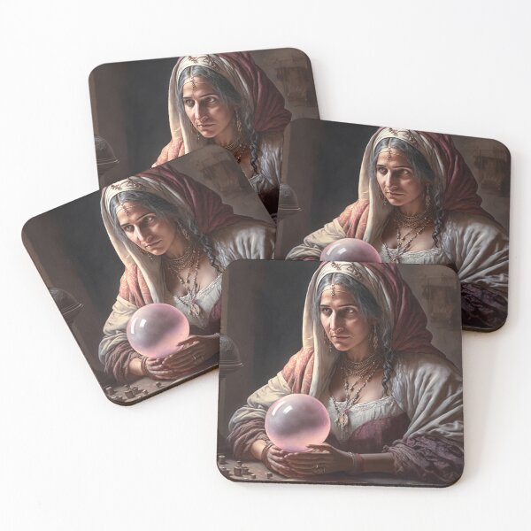 Item preview, fotune plate, magic, spirituality, tarot, crystal ball, pink, aesthetic, designed and sold by Zaria-ai.